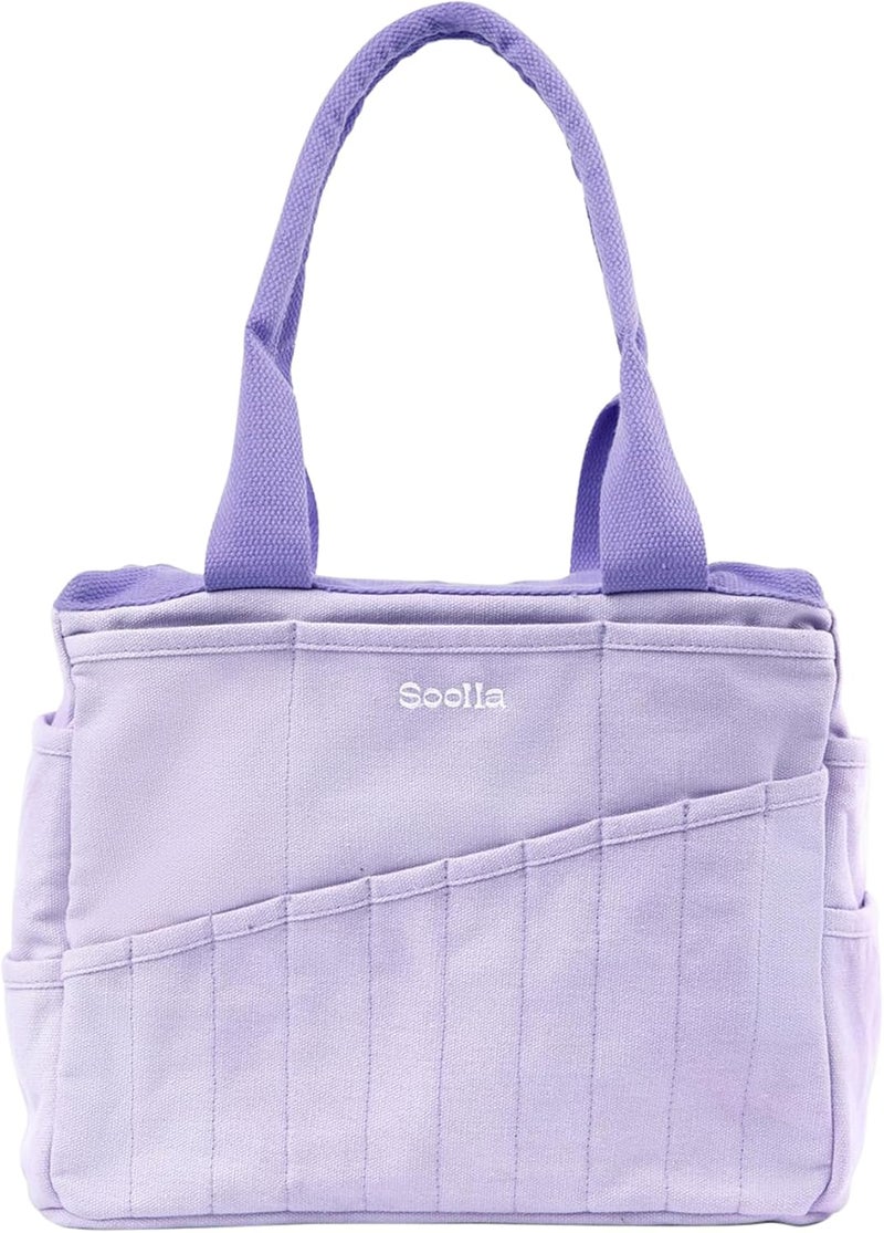 Soolla Studio Bag - World's Most Loved Art Supply & Pottery Tool Bag, Washable, Over 30 Pockets, 10 Premium Colors, Canvas Tote, Craft Organizer, Sewing, Knitting, Adults, Students, Kids (Lilac Love) - Image 1